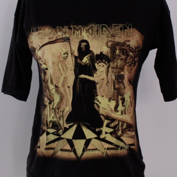 Iron Maiden Dance of Death black Tshirt, early 00's double sided metal band - Picture 2 of 12